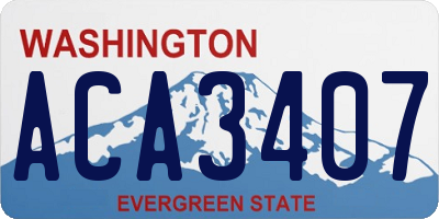WA license plate ACA3407