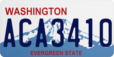 WA license plate ACA3410