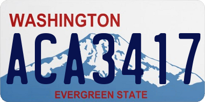 WA license plate ACA3417