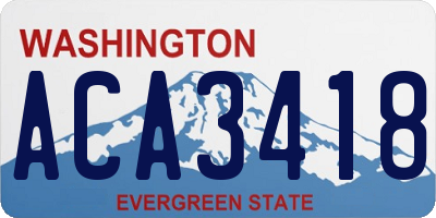 WA license plate ACA3418