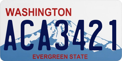 WA license plate ACA3421