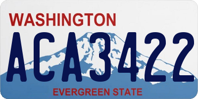 WA license plate ACA3422