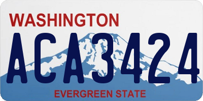 WA license plate ACA3424