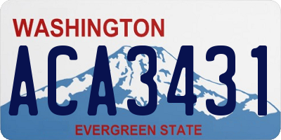 WA license plate ACA3431