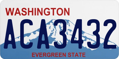 WA license plate ACA3432