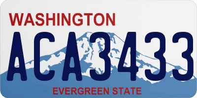 WA license plate ACA3433