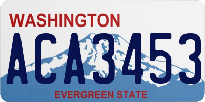 WA license plate ACA3453