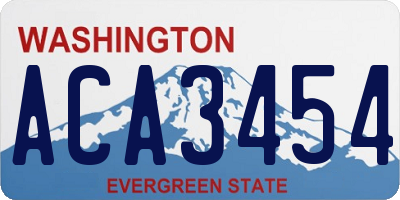 WA license plate ACA3454