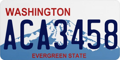 WA license plate ACA3458