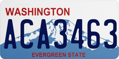 WA license plate ACA3463
