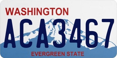 WA license plate ACA3467