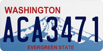 WA license plate ACA3471