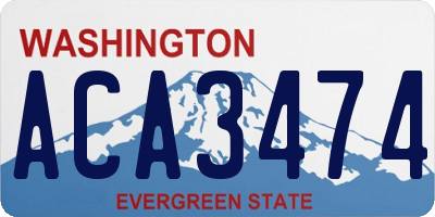 WA license plate ACA3474