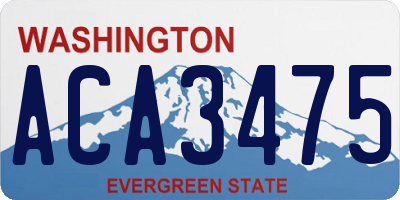 WA license plate ACA3475