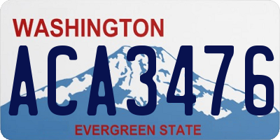 WA license plate ACA3476