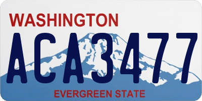 WA license plate ACA3477