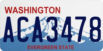WA license plate ACA3478