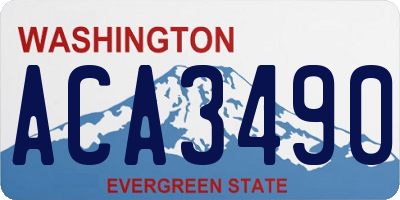 WA license plate ACA3490