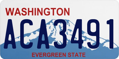 WA license plate ACA3491