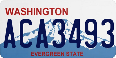 WA license plate ACA3493