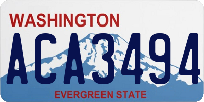 WA license plate ACA3494