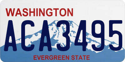 WA license plate ACA3495