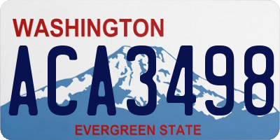 WA license plate ACA3498