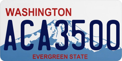 WA license plate ACA3500