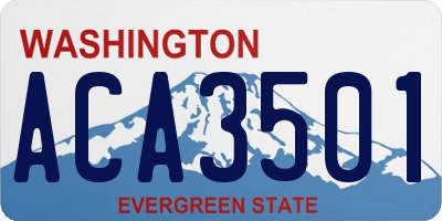 WA license plate ACA3501