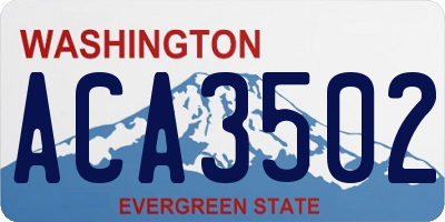 WA license plate ACA3502