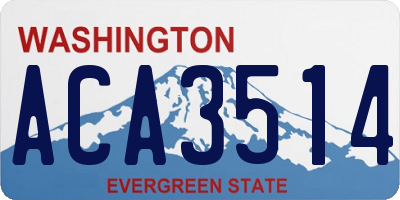 WA license plate ACA3514