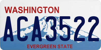 WA license plate ACA3522