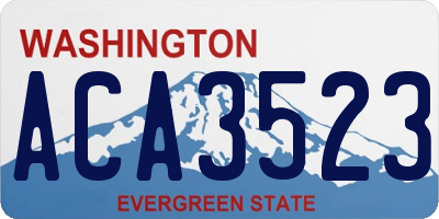 WA license plate ACA3523