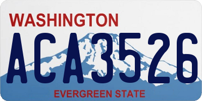 WA license plate ACA3526