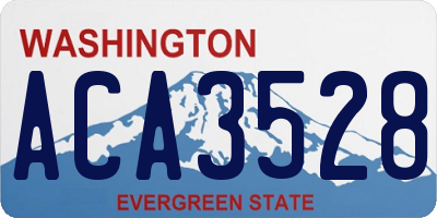 WA license plate ACA3528