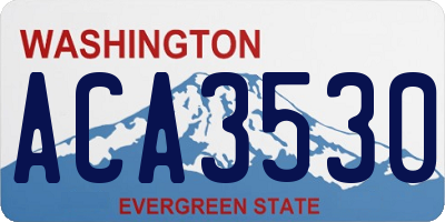 WA license plate ACA3530