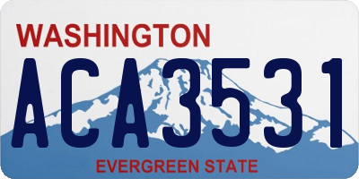 WA license plate ACA3531