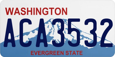 WA license plate ACA3532
