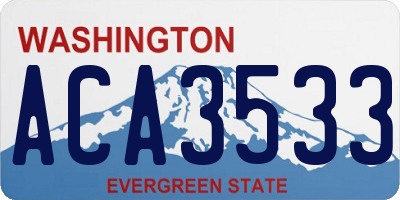 WA license plate ACA3533