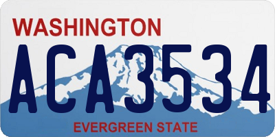 WA license plate ACA3534