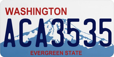 WA license plate ACA3535
