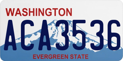 WA license plate ACA3536