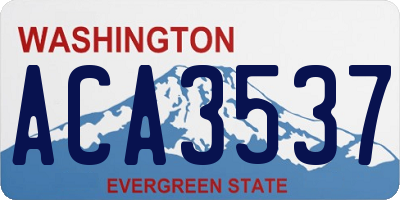 WA license plate ACA3537
