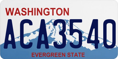 WA license plate ACA3540