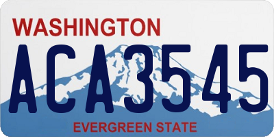 WA license plate ACA3545