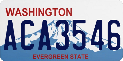 WA license plate ACA3546