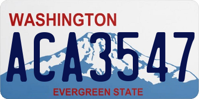 WA license plate ACA3547