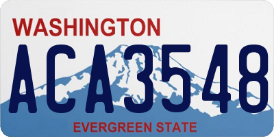 WA license plate ACA3548