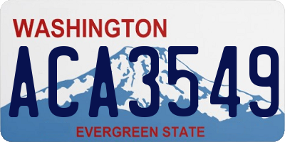 WA license plate ACA3549