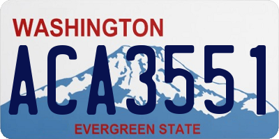 WA license plate ACA3551